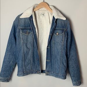 EVE DENIM | Faux Sherling Lined Jean Jacket S